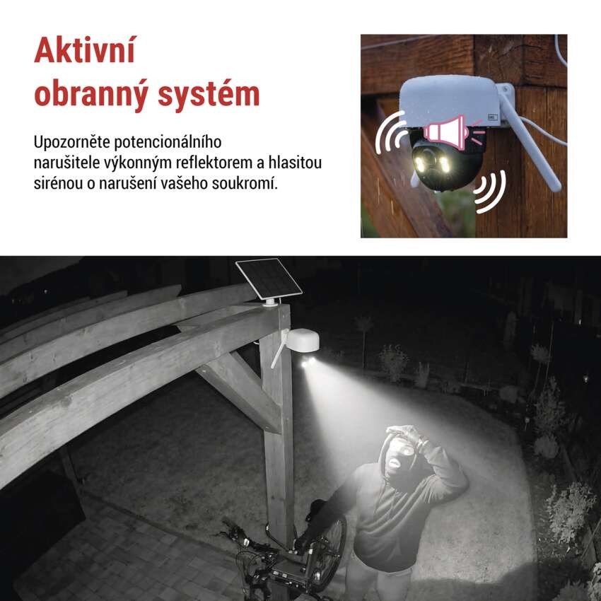 GoSmart Venkovní bateriová kamera IP-1200 WASP s WiFi a solárním panelem