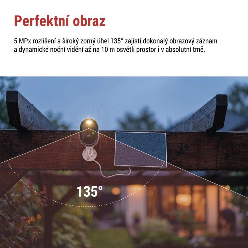 GoSmart Venkovní bateriová kamera IP-1150 SNAP s WiFi a solárním panelem