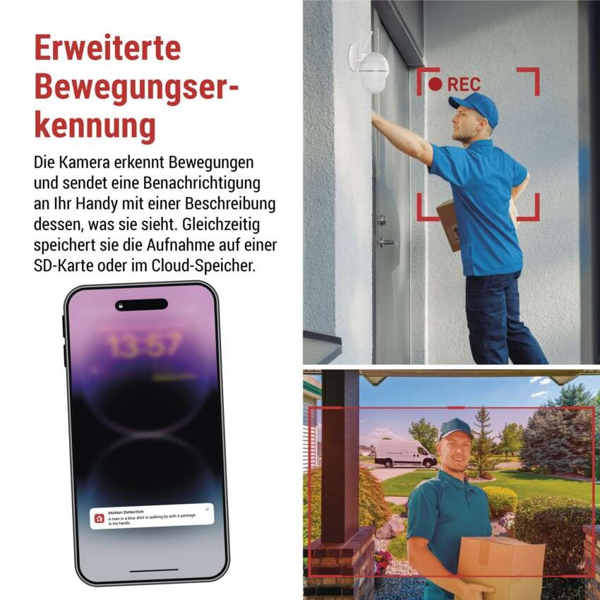 GoSmart Outdoor IP Kamera mit WiFi und Solarpanel IP-1150 SNAP, batteriebetrieben
