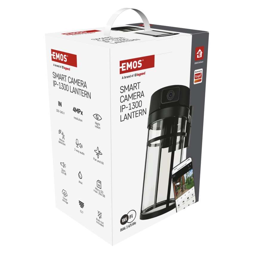 GoSmart Rotierende Outdoor IP Kamera mit WiFi und Licht IP-1300 LANTERN, schwarz