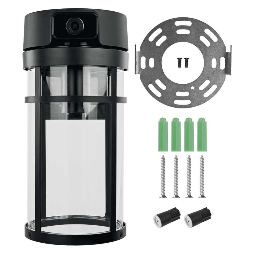 GoSmart Rotierende Outdoor IP Kamera mit WiFi und Licht IP-1300 LANTERN, schwarz