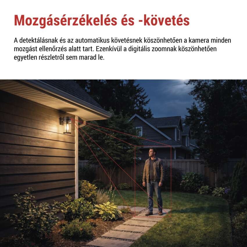 GoSmart Wifis kültéri forgatható kamera IP-1300 LANTERN világítással, fekete