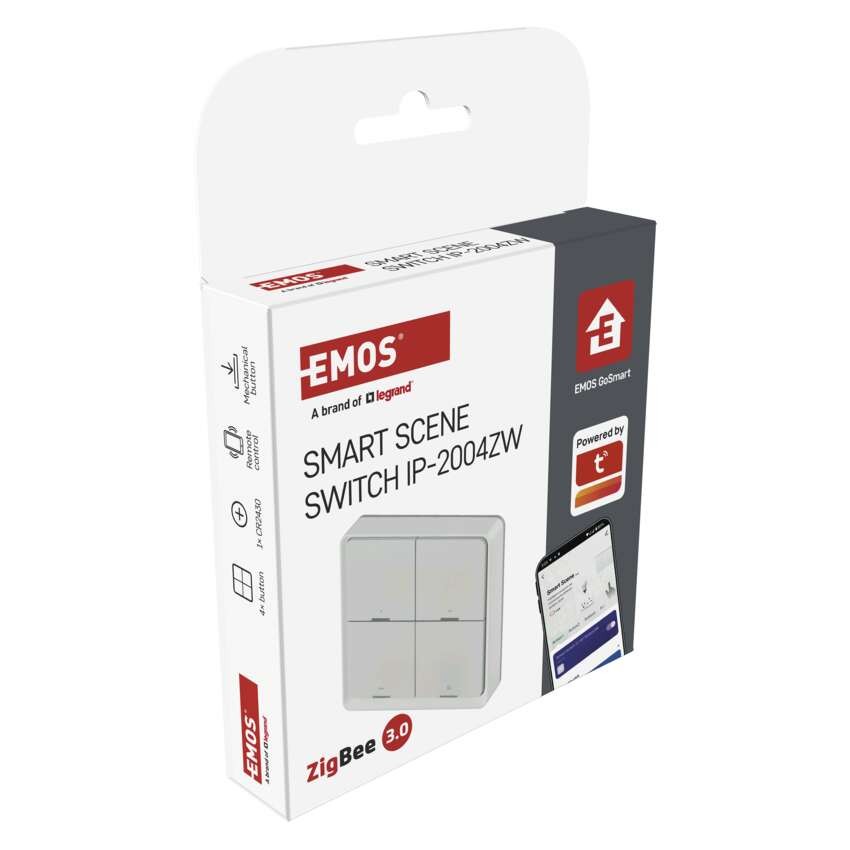 GoSmart Portabler Szenenschalter IP-2004ZW, ZigBee 3.0, 4 Tasten