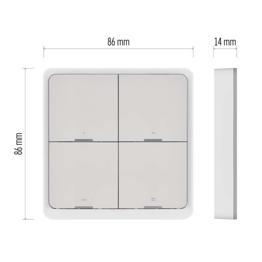GoSmart Portabler Szenenschalter IP-2004ZW, ZigBee 3.0, 4 Tasten