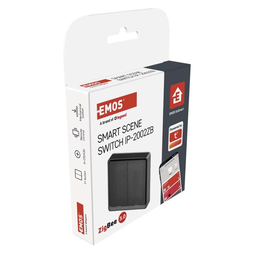 GoSmart Portabler Szenenschalter IP-2002ZB, ZigBee 3.0, 2 Tasten