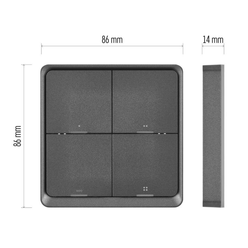 GoSmart Portabler Szenenschalter IP-2004ZB, ZigBee 3.0, 4 Tasten