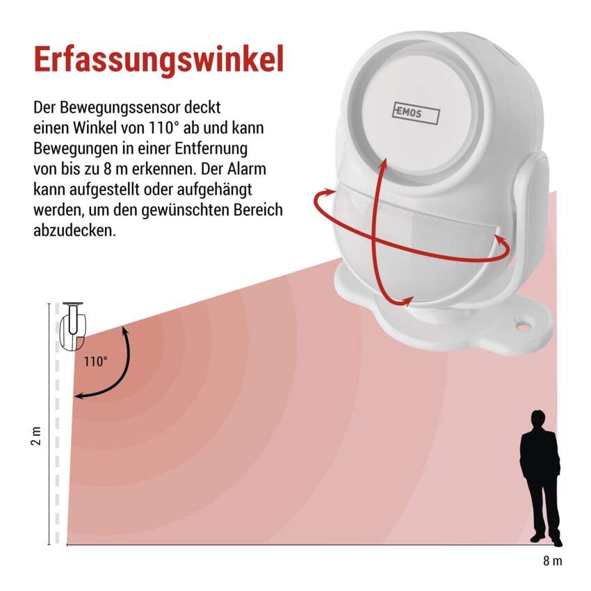 GoSmart Alarm IP‑126L GUARDIAN mit Bewegungsmelder, 6× Tür-/Fenstersensor, WLAN