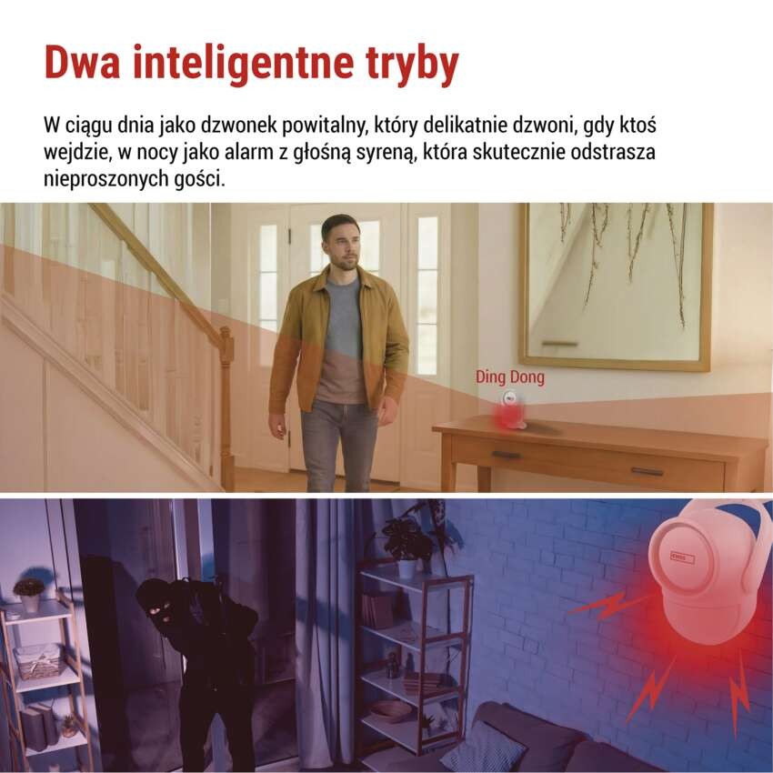 Alarm GoSmart IP‑126L GUARDIAN z czujnikiem ruchu, 6× czujników drzwi/okien, WiFi