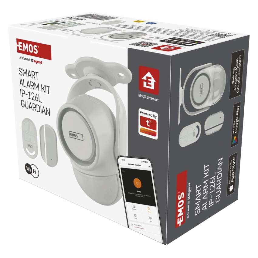 GoSmart alarm IP‑126L GUARDIAN s pohybovým čidlem, 6× dveřní/okenní senzor, WiFi