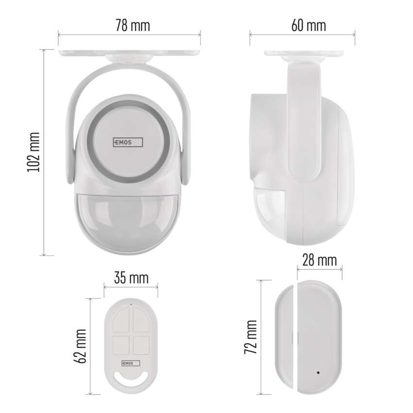 GoSmart alarm IP‑126L GUARDIAN s pohybovým čidlem, 6× dveřní/okenní senzor, WiFi