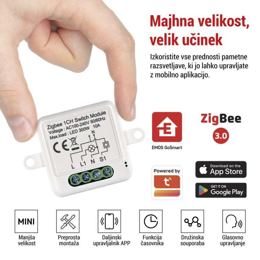 GoSmart stikalni modul IP-2101SZ, ZigBee, 1-kanalni