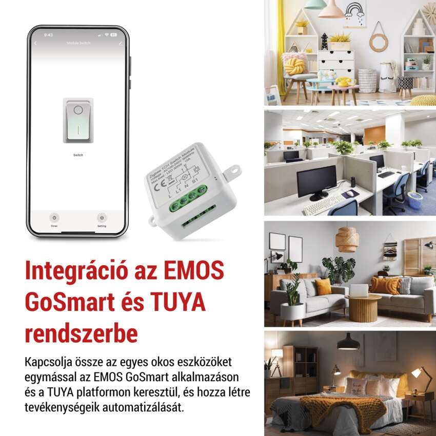 GoSmart kapcsolómodul IP-2101SZ, ZigBee, 1 csatornás