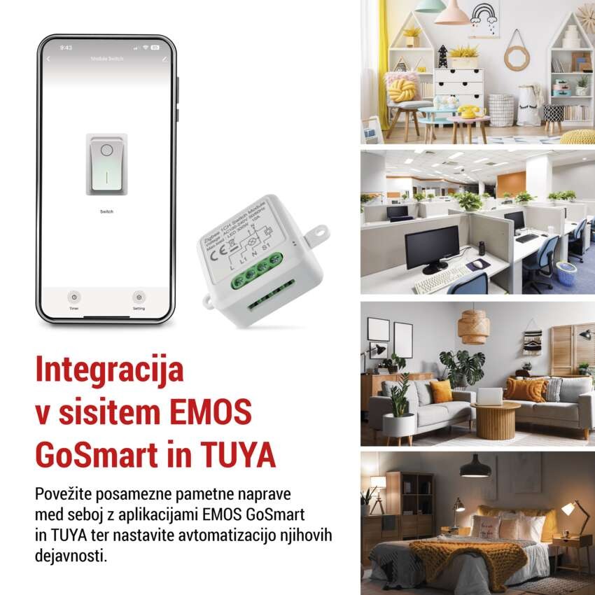 GoSmart stikalni modul IP-2101SZ, ZigBee, 1-kanalni