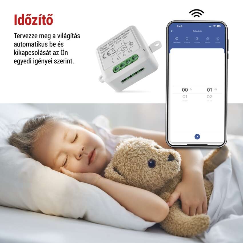 GoSmart kapcsolómodul IP-2101SZ, ZigBee, 1 csatornás