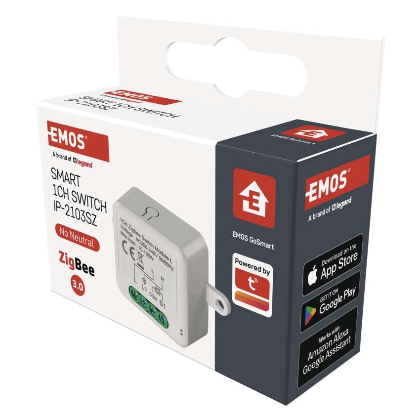 GoSmart kapcsolómodul IP-2103SZ, ZigBee, 1 csatornás (nem igényel N vezetéket)