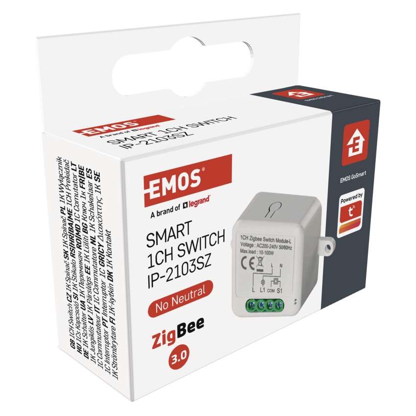 GoSmart kapcsolómodul IP-2103SZ, ZigBee, 1 csatornás (nem igényel N vezetéket)