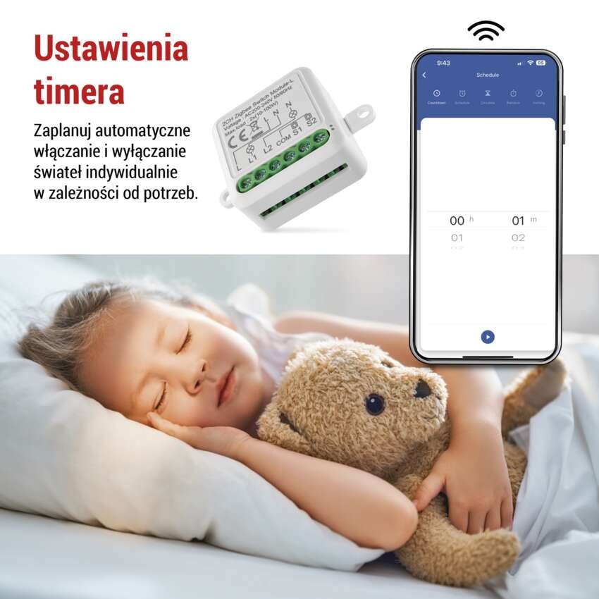 GoSmart Moduł włączeniowy IP-2104SZ, ZigBee, 2-kanałowy, bez przewodu zerowego