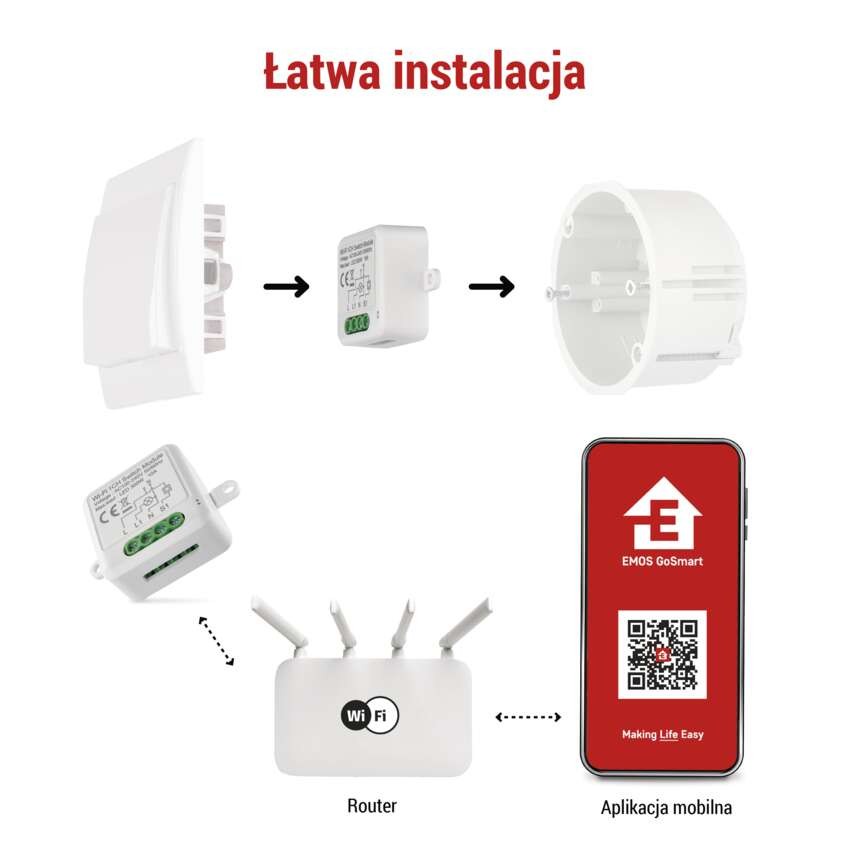 GoSmart Moduł włączeniowy IP-2101SW, WiFi, 1-kanałowy