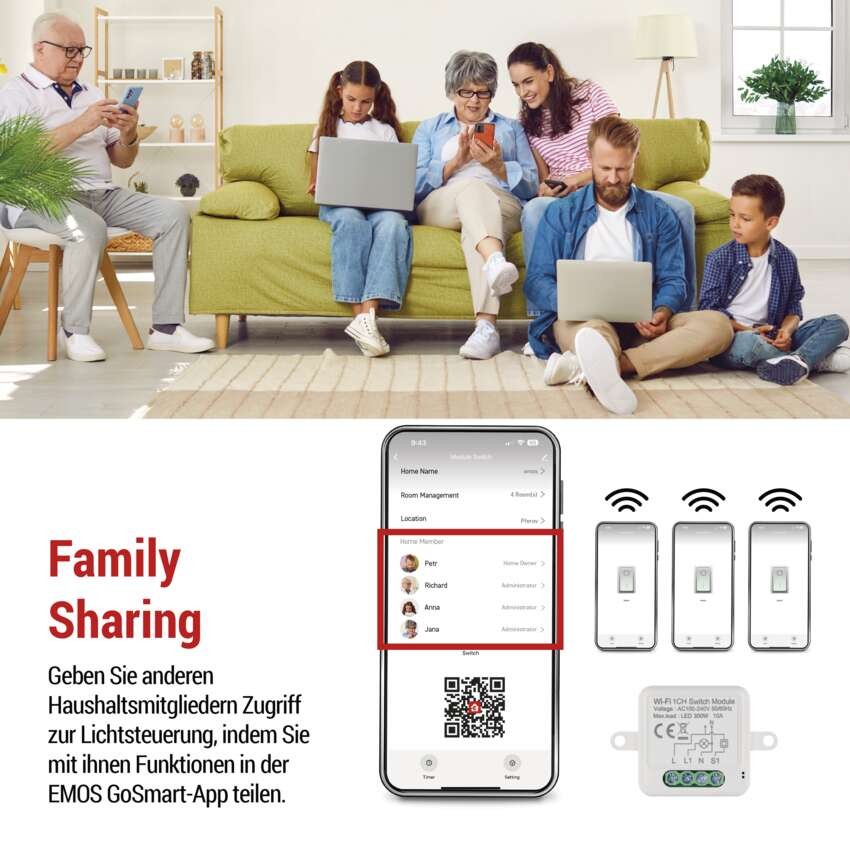 GoSmart Schaltermodul IP-2101SW, WiFi, 1-Kanal 