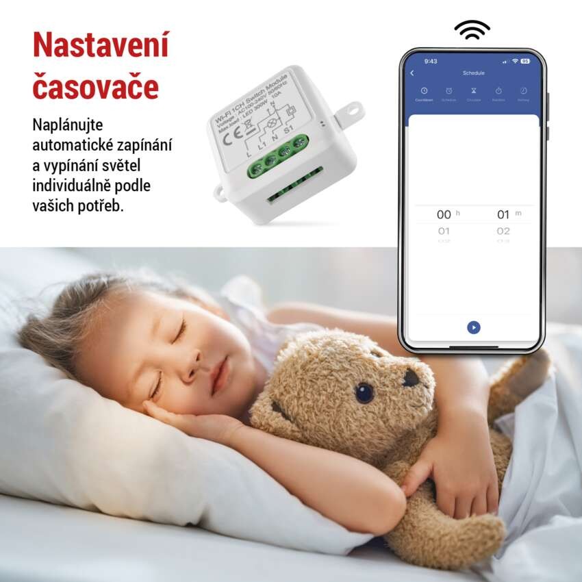GoSmart modul spínací IP-2101SW, WiFi, 1-kanálový
