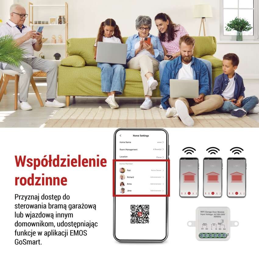 GoSmart moduł do sterowania bramą garażową IP-2131SW, WiFi