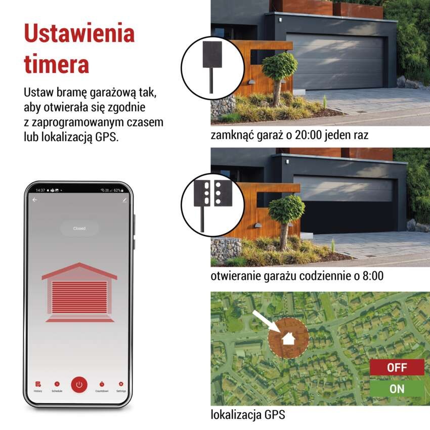 GoSmart moduł do sterowania bramą garażową IP-2131SW, WiFi