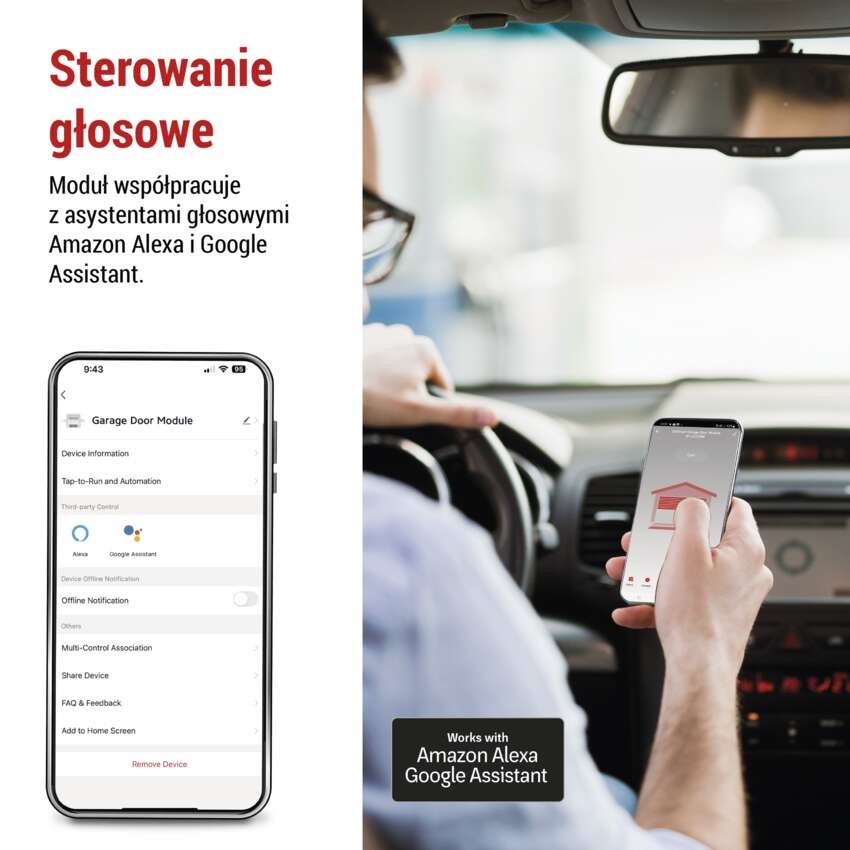 GoSmart moduł do sterowania bramą garażową IP-2131SW, WiFi