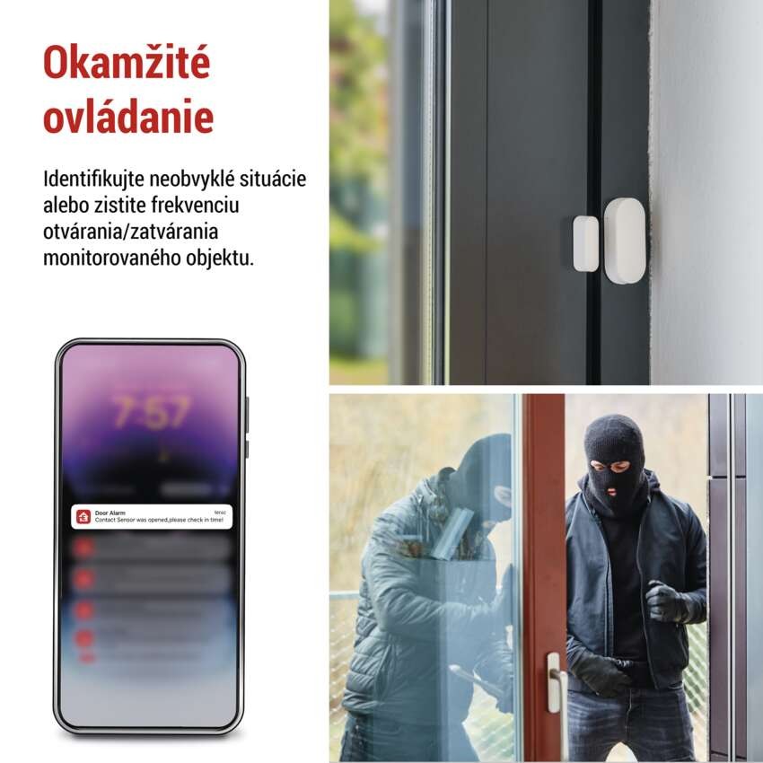 GoSmart bezdrôtový snímač dverí IP-2011Z, ZigBee