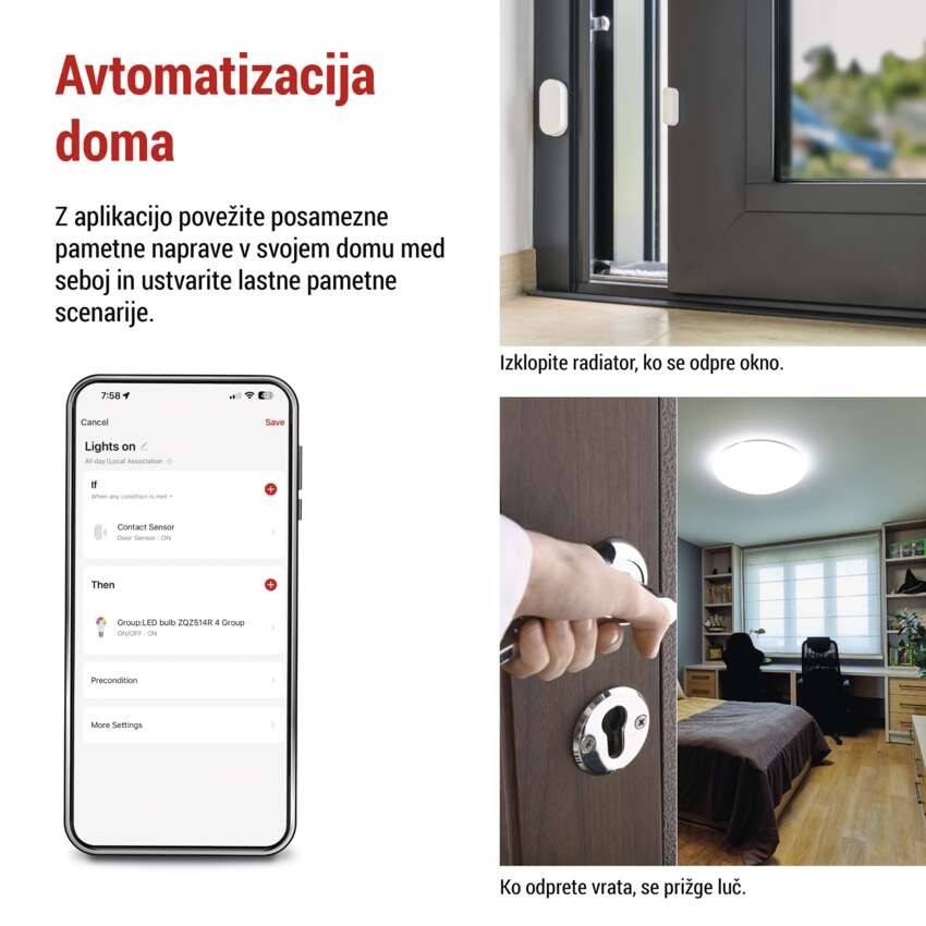 GoSmart brezžični senzor vrat IP-2011Z, ZigBee