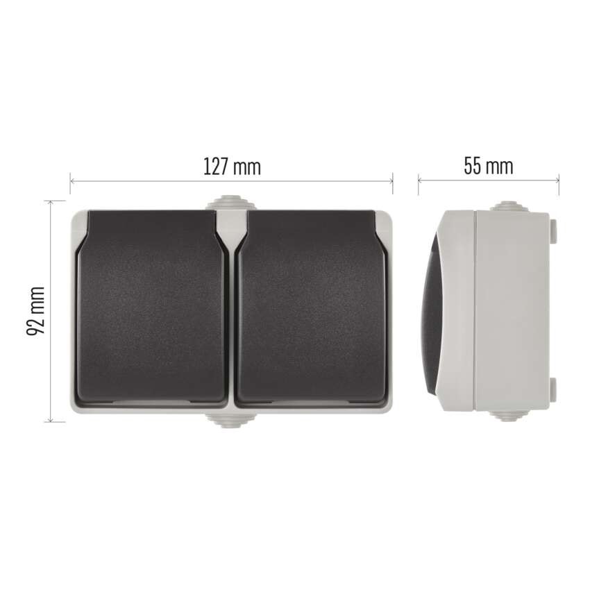 EMOS Dupla aljzat IP44 SCHUKO