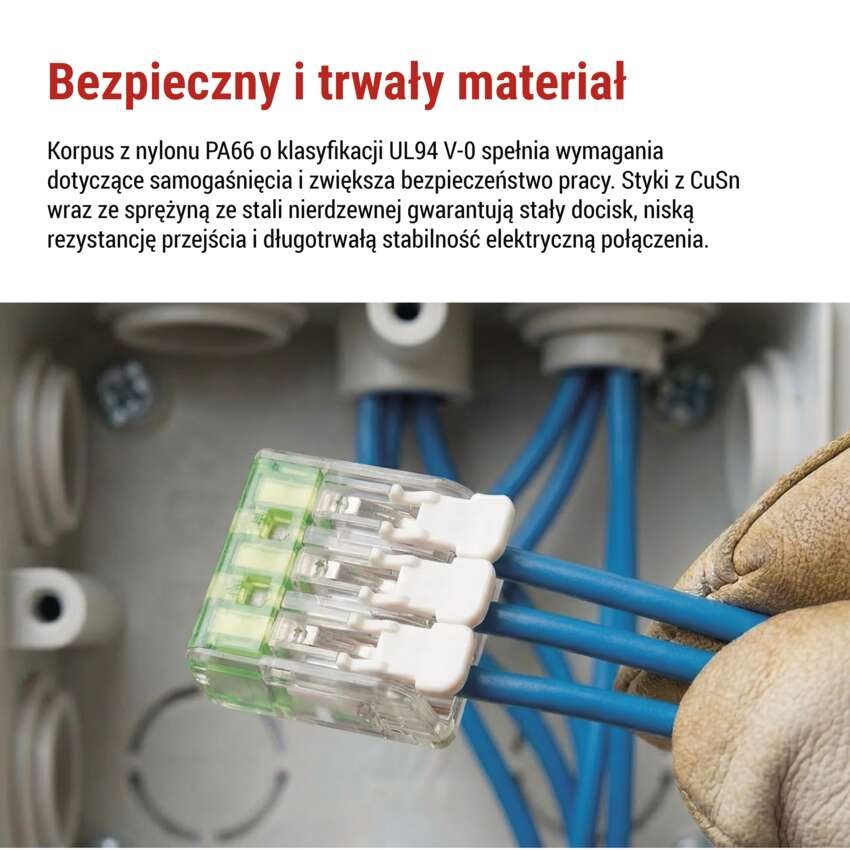 Złączka z dźwigniami 4 mm2, 10 szt