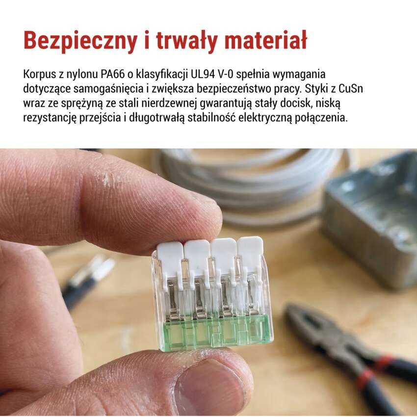 Złączka z dźwigniami 4 mm2, 10 szt