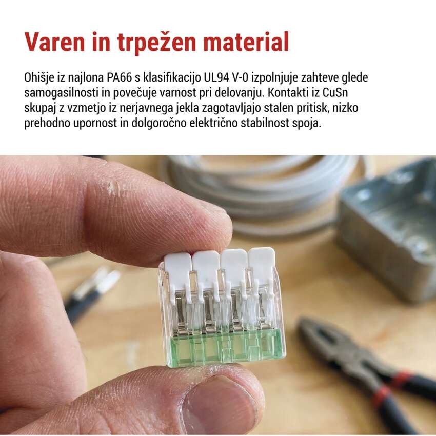 Spojna klema z ročicami 4 mm2, 10 kos