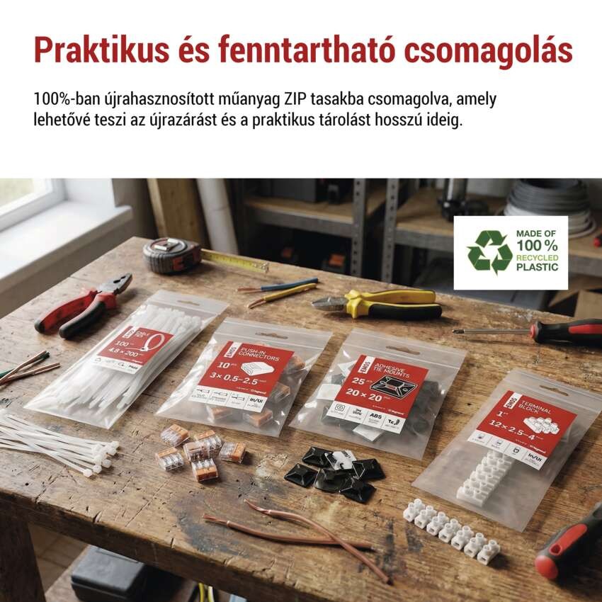 Egyenes karos vezetékösszekötő 4× 0,2–4 mm2, 10 szt