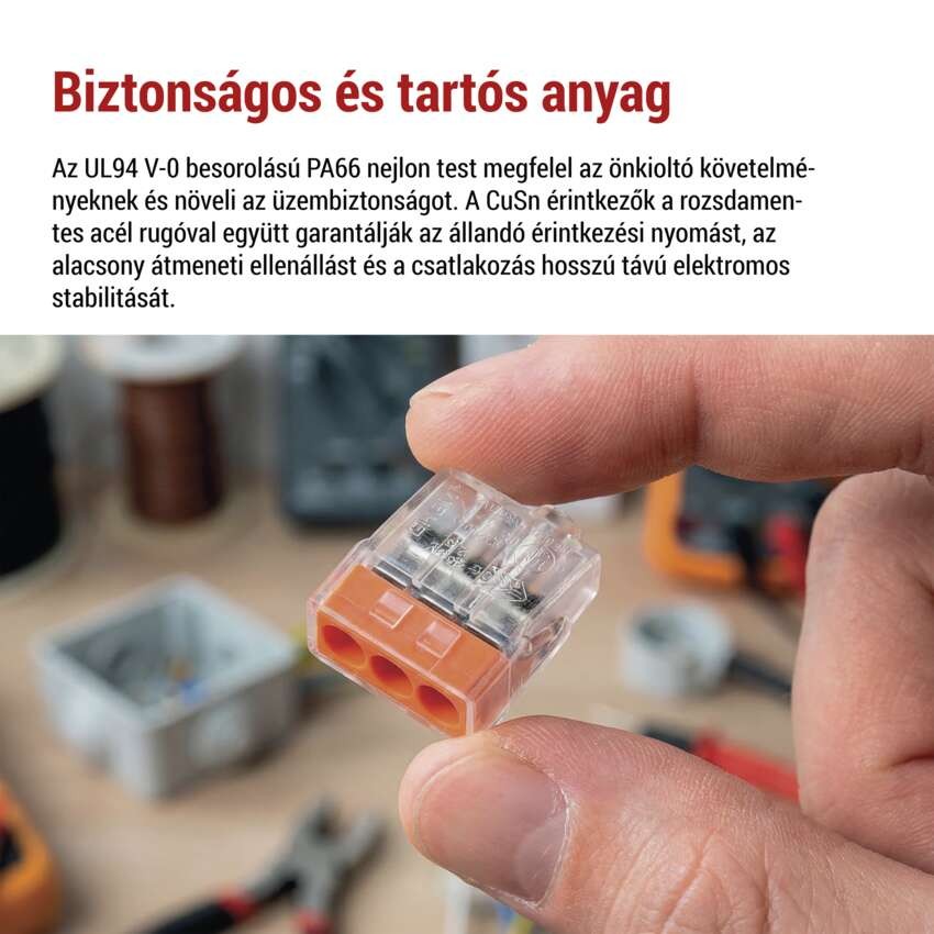 Rugós sorkapocs 3×0,5, 10 szt