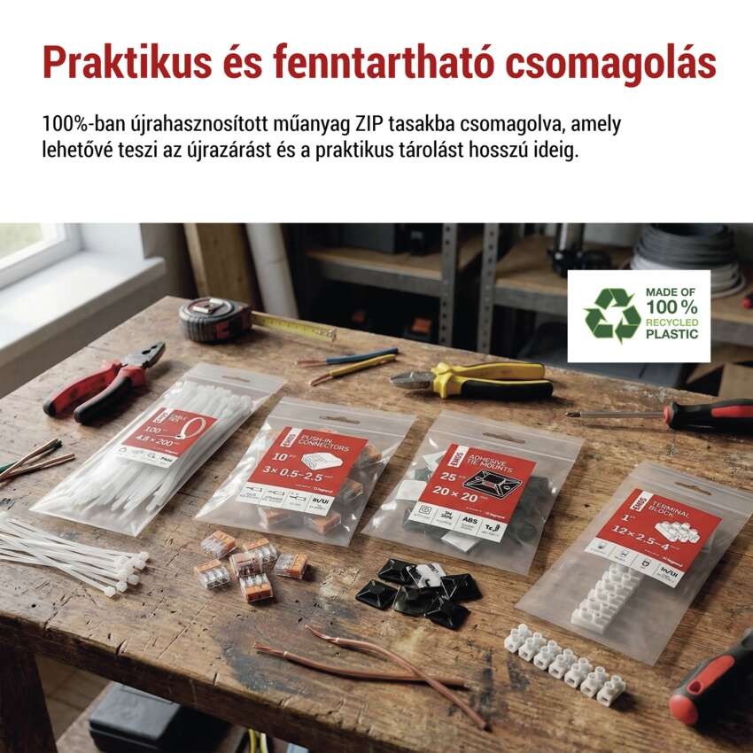Rugós sorkapocs 3×0,5, 10 szt