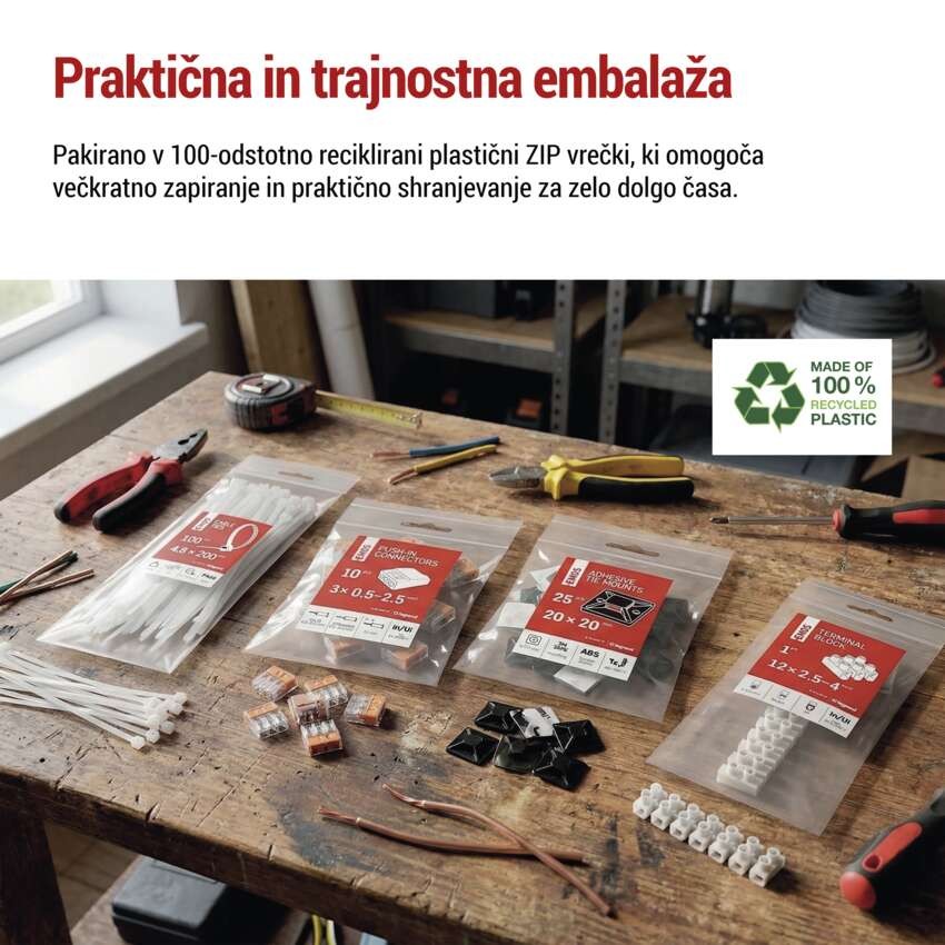 Vzmetna spojna klema 3×0,5, 10 kos