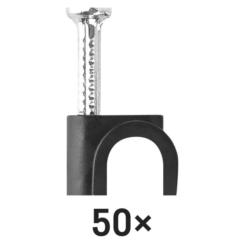 Kör alakú kábelbilincs 6 mm, fekete, 50 szt