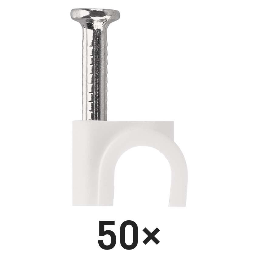 Kör alakú kábelbilincs 6 mm, fehér, 50 szt