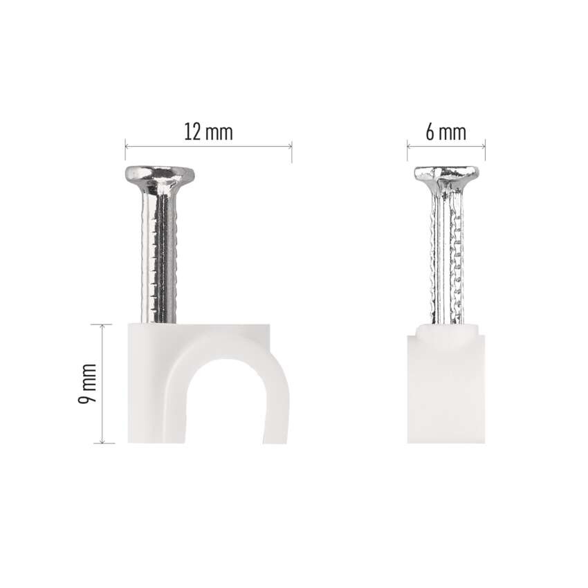 Kör alakú kábelbilincs 6 mm, fehér, 50 szt
