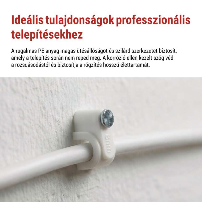 Kör alakú kábelbilincs 8 mm, fehér, 50 szt