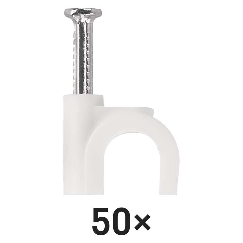 Kör alakú kábelbilincs 8 mm, fehér, 50 szt