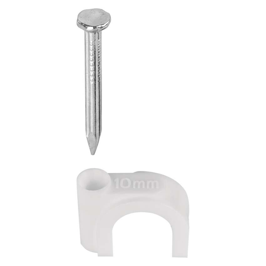 Kör alakú kábelbilincs 10 mm, fehér, 50 szt