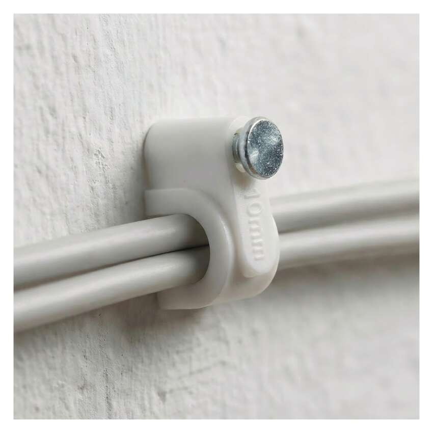 Kör alakú kábelbilincs 10 mm, fehér, 50 szt
