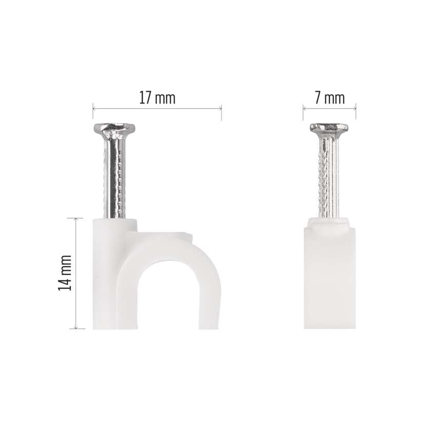 Kör alakú kábelbilincs 10 mm, fehér, 50 szt