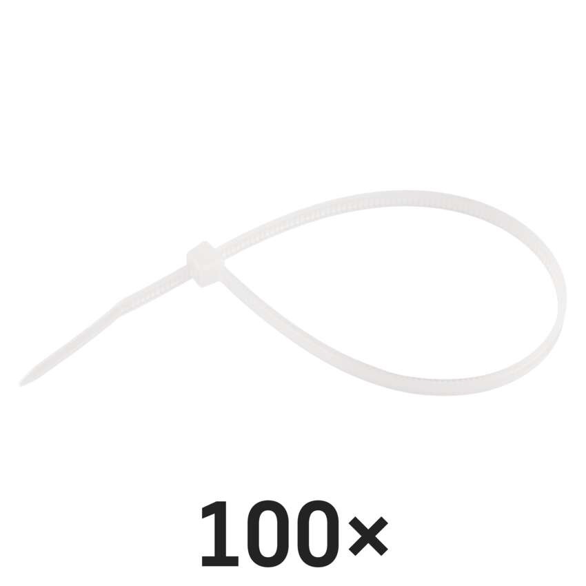 Stahovací páska 200×3,5 mm, bílá, 100 ks