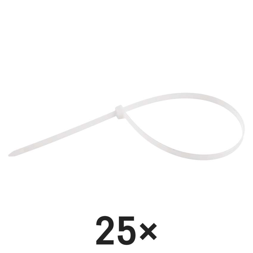 Vezica za kable 450×7,6, bela, 25 kos