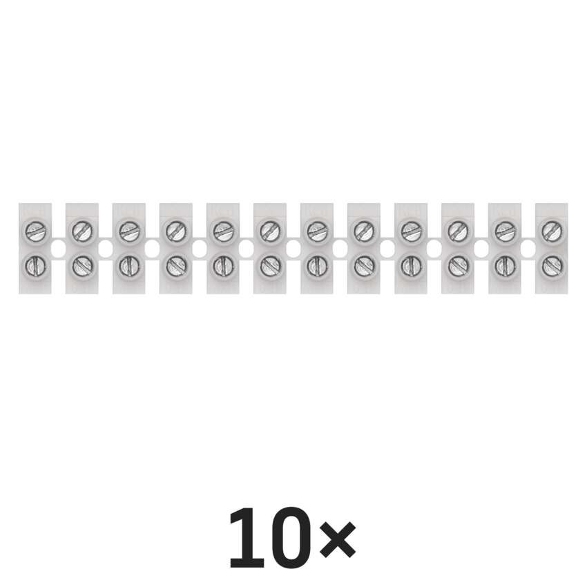 Klemmiplokk 12 x 4,0 mm valge, 10 tk