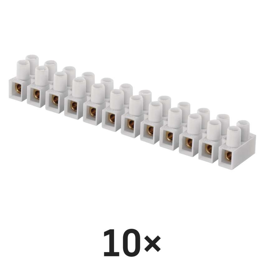 Klemmiplokk 12 x 4,0 mm valge, 10 tk