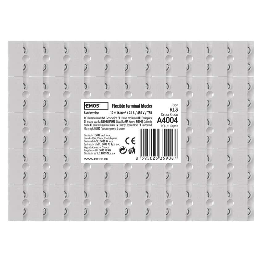 Vrstna sponka 12×16mm bela 10 kos